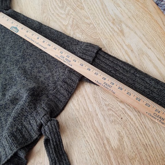 Lord & Taylor Design Lab Turtleneck Poncho Sweater XS/TP Wool Green Black Tones - Picture 7 of 8